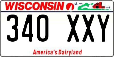 WI license plate 340XXY