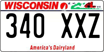WI license plate 340XXZ