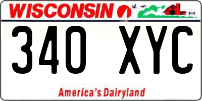 WI license plate 340XYC