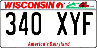 WI license plate 340XYF