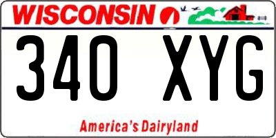 WI license plate 340XYG