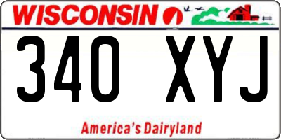 WI license plate 340XYJ