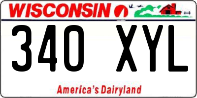 WI license plate 340XYL