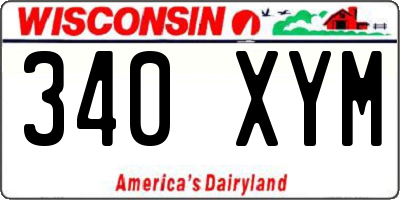 WI license plate 340XYM