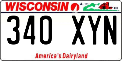 WI license plate 340XYN