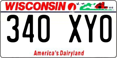 WI license plate 340XYO