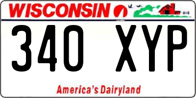 WI license plate 340XYP