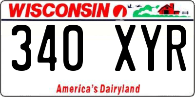 WI license plate 340XYR