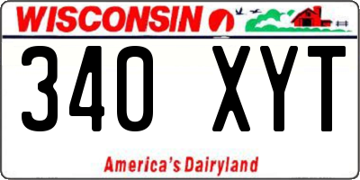 WI license plate 340XYT