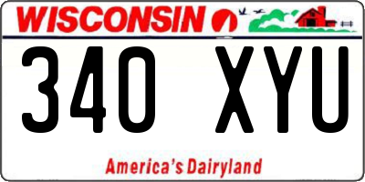 WI license plate 340XYU