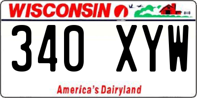 WI license plate 340XYW
