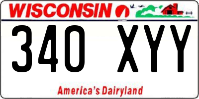 WI license plate 340XYY