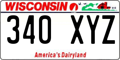 WI license plate 340XYZ