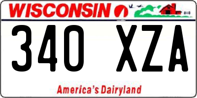 WI license plate 340XZA