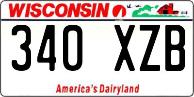 WI license plate 340XZB