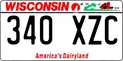 WI license plate 340XZC