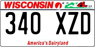 WI license plate 340XZD