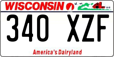 WI license plate 340XZF
