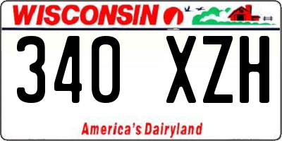 WI license plate 340XZH