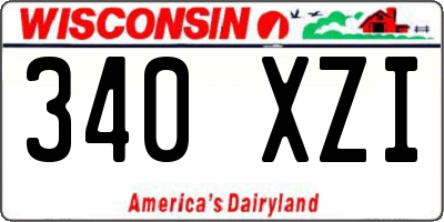 WI license plate 340XZI