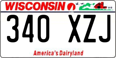 WI license plate 340XZJ