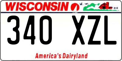 WI license plate 340XZL