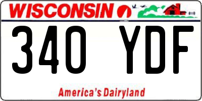 WI license plate 340YDF