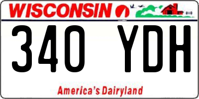 WI license plate 340YDH