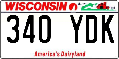 WI license plate 340YDK