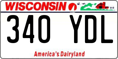 WI license plate 340YDL
