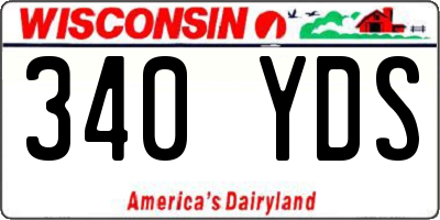 WI license plate 340YDS