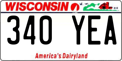 WI license plate 340YEA