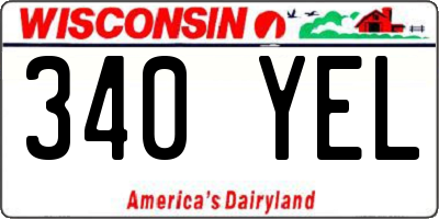 WI license plate 340YEL