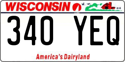 WI license plate 340YEQ