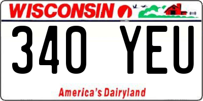 WI license plate 340YEU