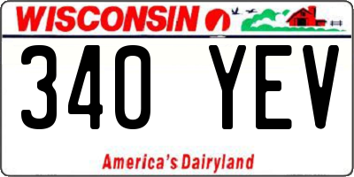 WI license plate 340YEV