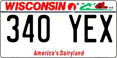 WI license plate 340YEX