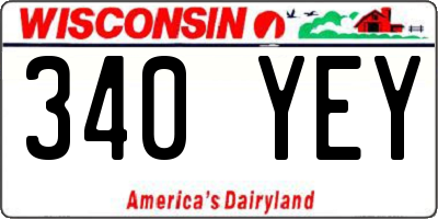 WI license plate 340YEY