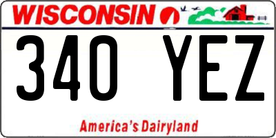 WI license plate 340YEZ