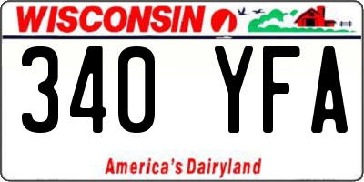 WI license plate 340YFA