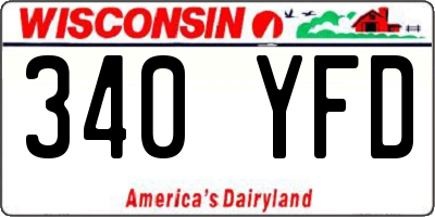 WI license plate 340YFD