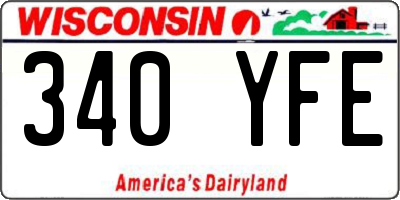 WI license plate 340YFE