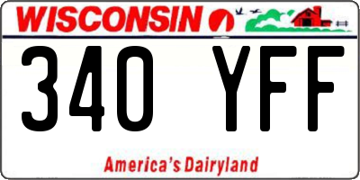 WI license plate 340YFF