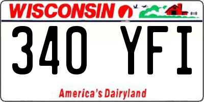 WI license plate 340YFI