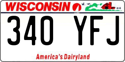 WI license plate 340YFJ