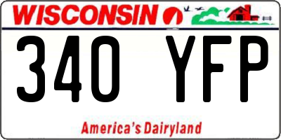 WI license plate 340YFP