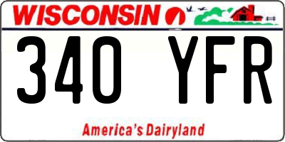 WI license plate 340YFR