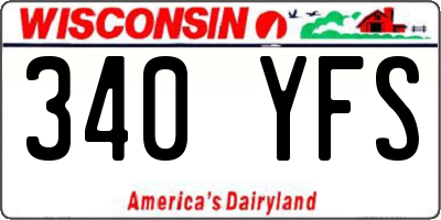 WI license plate 340YFS