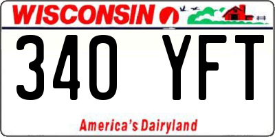 WI license plate 340YFT