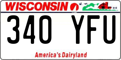 WI license plate 340YFU